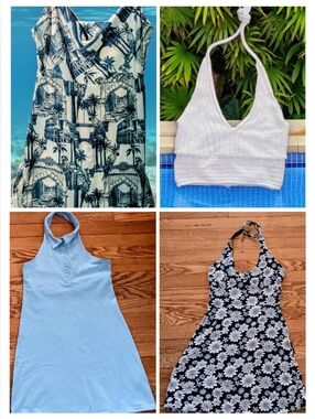 Hollister Halter Dresses & Top + Old Navy Lot Of 4 Pieces~Medium~Golf Tennis